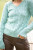 Burgess Sweater The Monaco V-Neck Cable Sweater in Teal