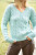 Burgess Sweater The Monaco V-Neck Cable Sweater in Teal