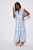 Sail to Sable's Shell Blue V-Neck Flutter Sleeve Maxi