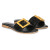 Jelavu's  Amsterdam Flat Black Slip-On Sandal