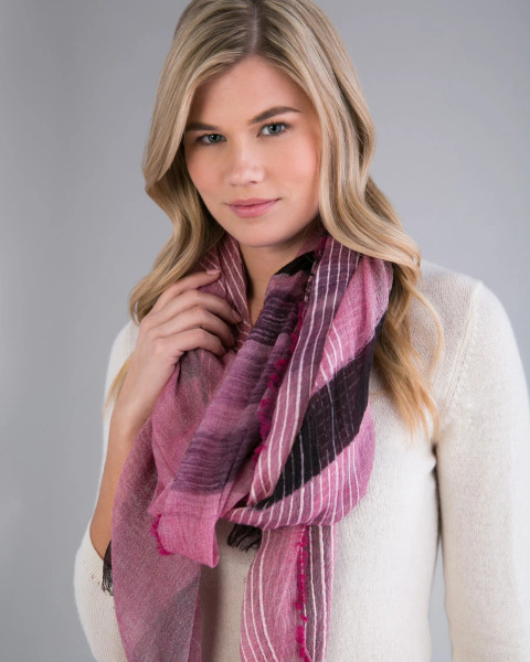 Alashan Cashmere Merino and Silk Hand Painted Scarf