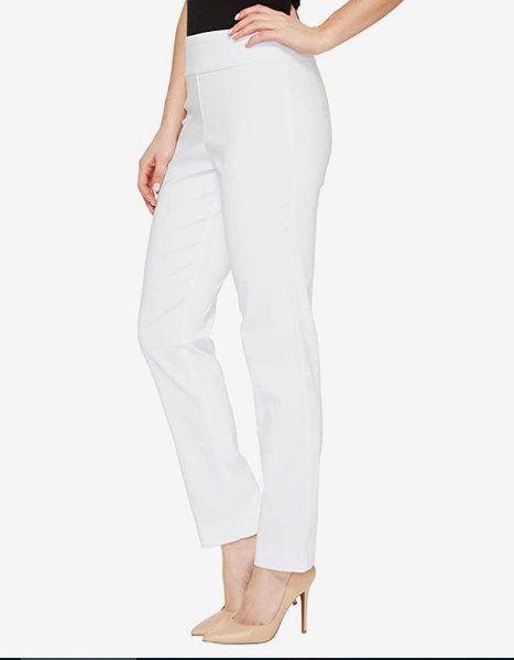 Krazy Larry  Pull-On Ankle Pants in White 