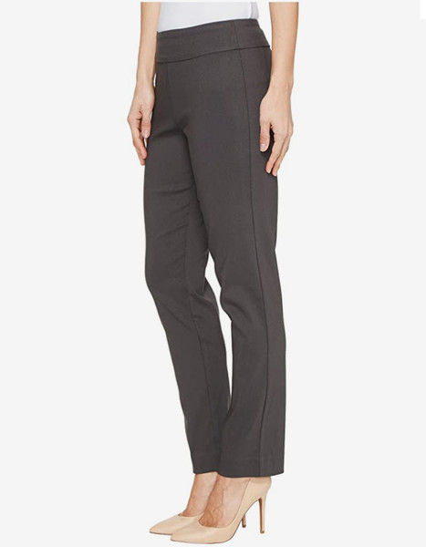 Side view of Krazy Larry Pull-on Pants in dark grey 