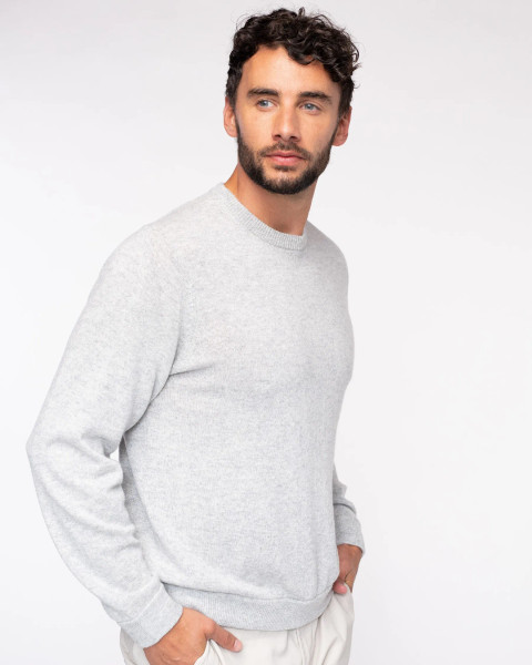 Alashan Cashmere 100% Cashmere Classic Crew Neck in Ash Grey 