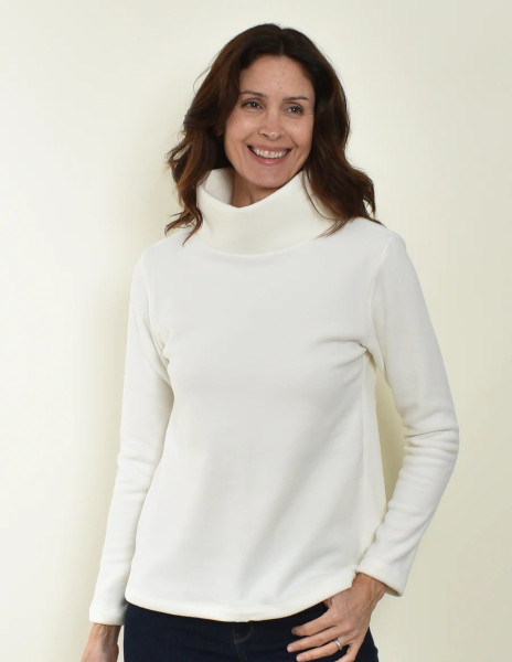 Southwind Apparel Acadia Fleece Top in Buff