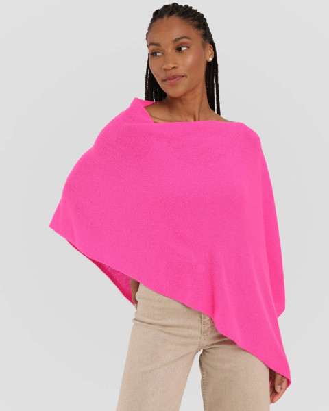 Alashan cashmere  Cashmere Draped Dress Topper in Tickle Pink