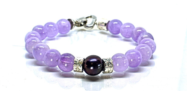Kamea Island Jewelry Na Wahine Pearl Kai Bracelet 10mm Amethyst