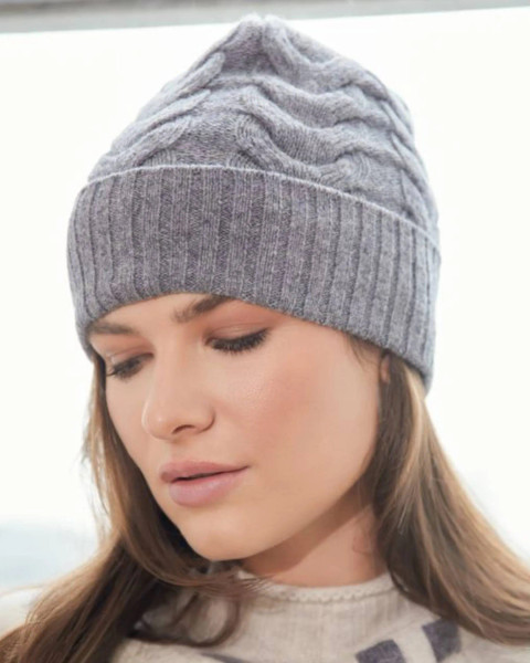 Alashan cashmere 100% Soft Merino Wool Chunky Cable Hat
