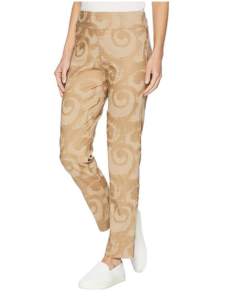 Krazy Larry Pull-On Ankle Pants in Taupe Swirls