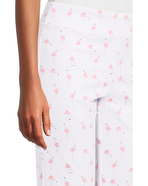Krazy Larry Pull-On Ankle Pants in White Flamingo