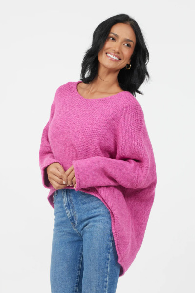 Suzy D London Fortune Oversized Hi Lo Soft Knit Sweater