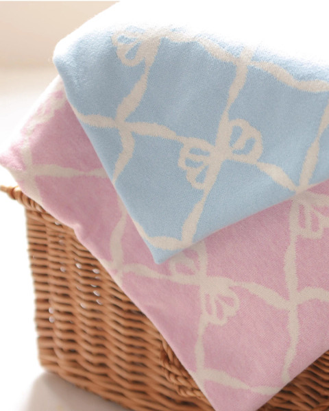 Alashan Cashmere Cotton Cashmere Ellis Bow Baby Blanket 