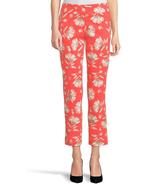 Krazy Larry Pull-On Ankle Pants in Tangerine Flower