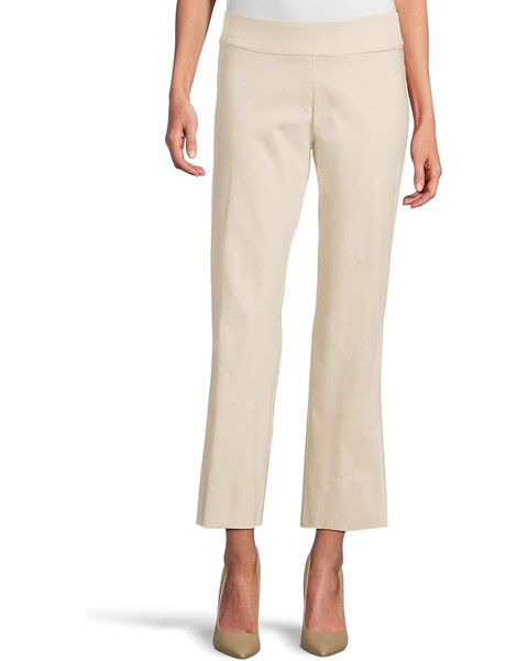 Krazy Larry Pull-On Stretch Linen Wide Ankle Pants in Stone