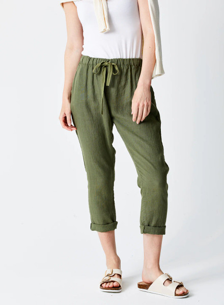 Suzy D London Mikey Tapered Linen Pants 
