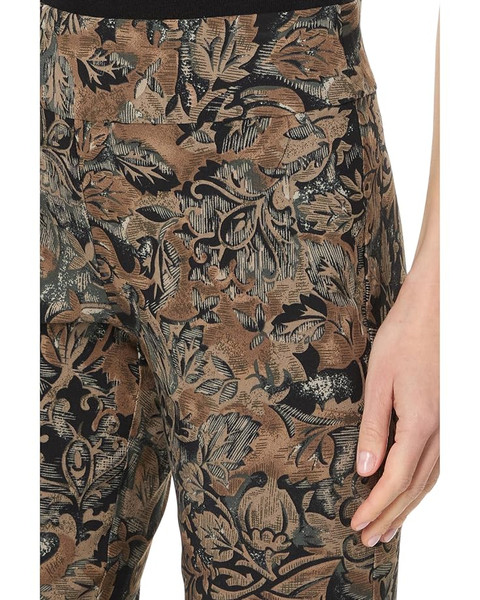 Krazy Larry Pull-On Ankle Pants in Brown Leaves