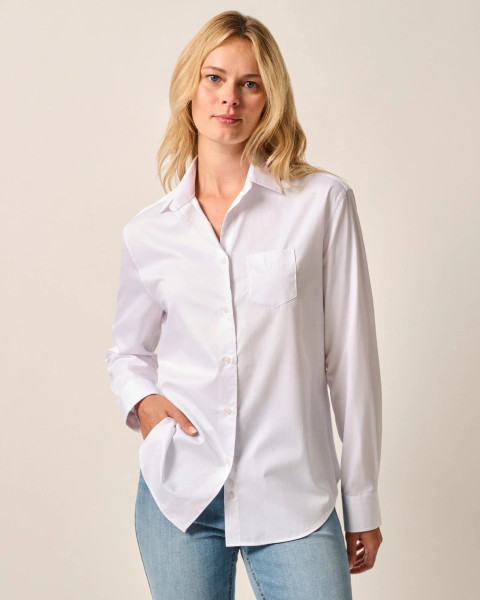 Johnnie-O Women's Jess Cotton White Button-Down Shirt 