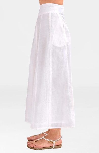 Gretchen Scott's Solid White Linen Gored Skirt