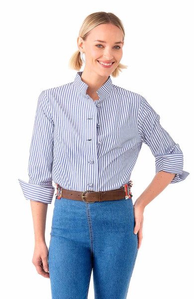 Gretchen Scott's  Forget Me Knot Buttons Stripe Top 
