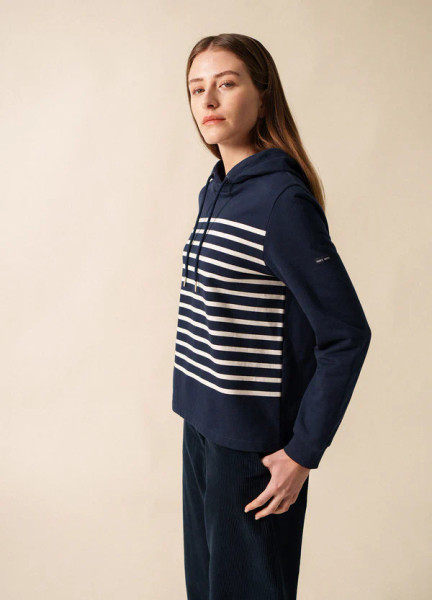 Saint James Women's Norah Fleece Stripe Hoodie