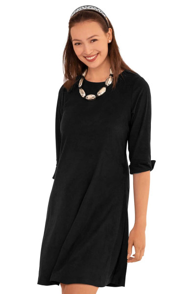 Gretchen Scott's Ultra Suede Button Back Swing Dress