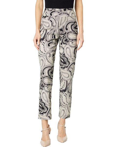 Krazy Larry Pull-On Ankle Pants in Ivory Paisley