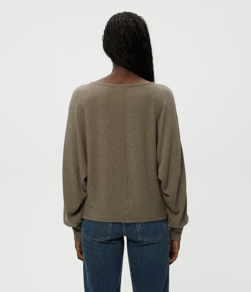 Michael Stars Women's Roxy Balloon Sleeve Ribbed Top