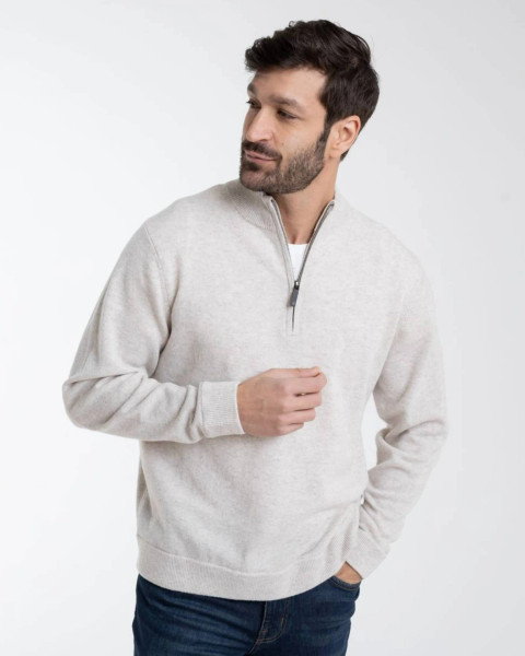 Alashan Cashmere Men's 100% Merino 1/4 Zip Mock Neck Pullover 