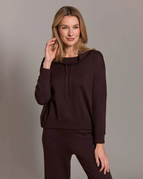 Alashan Cashmere Women's Cotton Cashmere Terry Stitch Cowl Neck Sweater