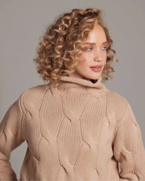 Alashan Cashmere Women's 100% Merino Modern Cable Pullover Sweater