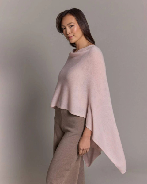 Alashan cashmere Cashmere Draped Dress Topper in Lip Gloss