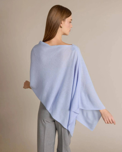 Alashan cashmere Cashmere Draped Dress Topper in Blue Aura