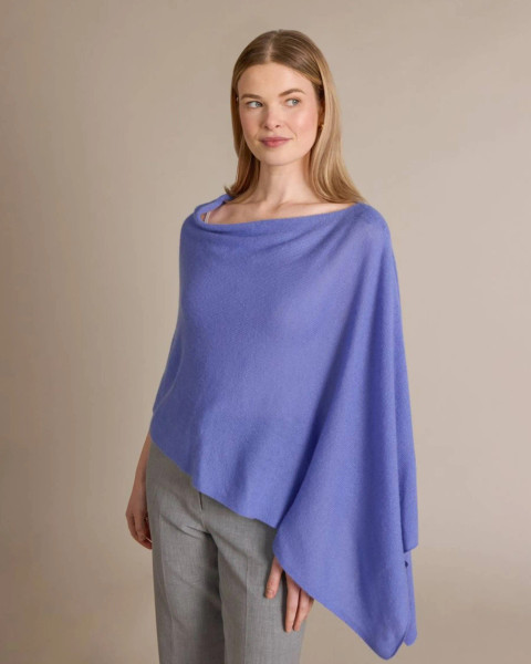 Alashan cashmere Cashmere Draped Dress Topper in Blue Bell