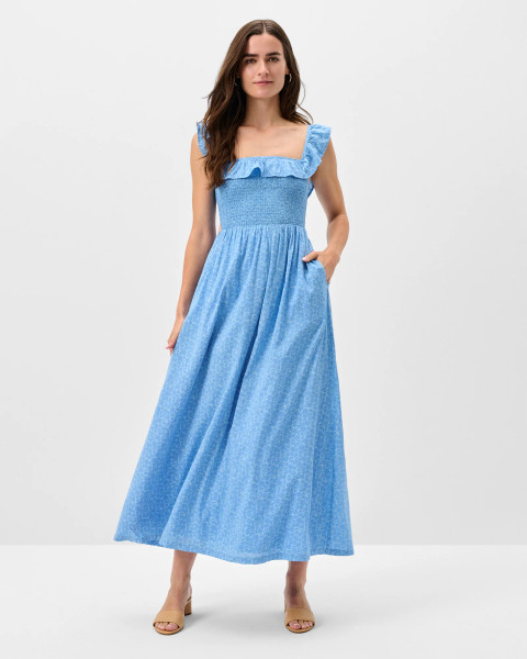 Johnnie-O Women's Mira Smocked Midi Dress 