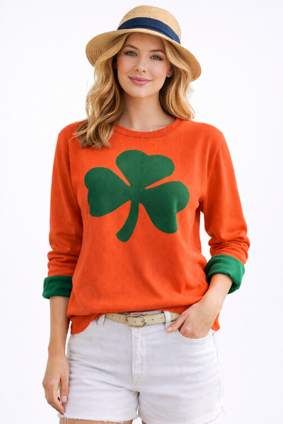 Pearl and Camo Women's Lucky Charm Shamrock Sweater
