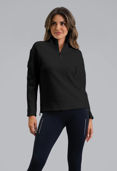 Ibkul Women's Micro Waffle Knit 1/4 Zip Pullover