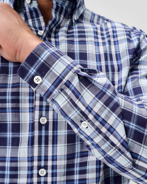 Johnnie-O Men's Brentford Plaid Slub Cotton Button Down Shirt