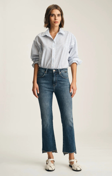 Mavi Jeans Women's Anika Mid Rise Cropped Flare Jeans