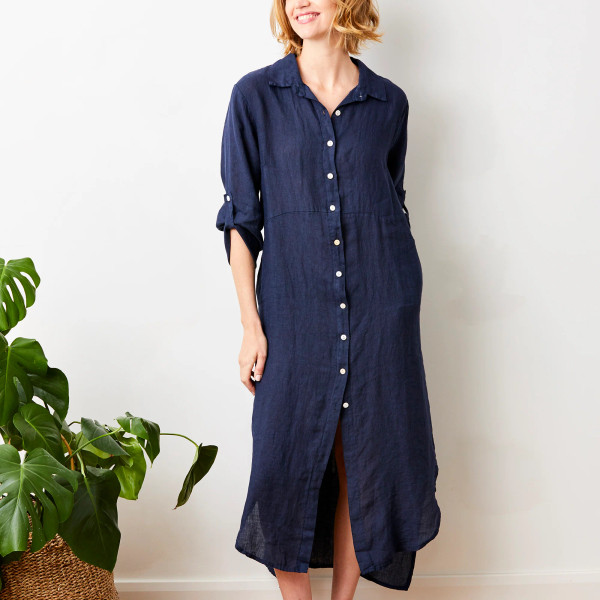 Suzy D London's Larino Linen Button Dress 