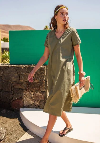 Saint James Morgane V-Neck Cotton Dress