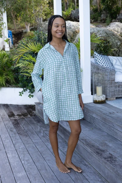 HiHo Sapphire Button Placket Linen Dress