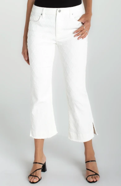 Liverpool Los Angeles Hannah Crop Flare with Wide Hem & Slit