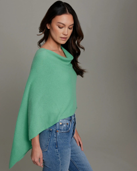 Alashan cashmere  Cashmere Draped Dress Topper in Kelly