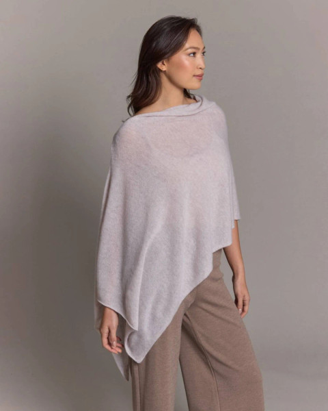 Alashan cashmere  Cashmere Draped Dress Topper in Latte
