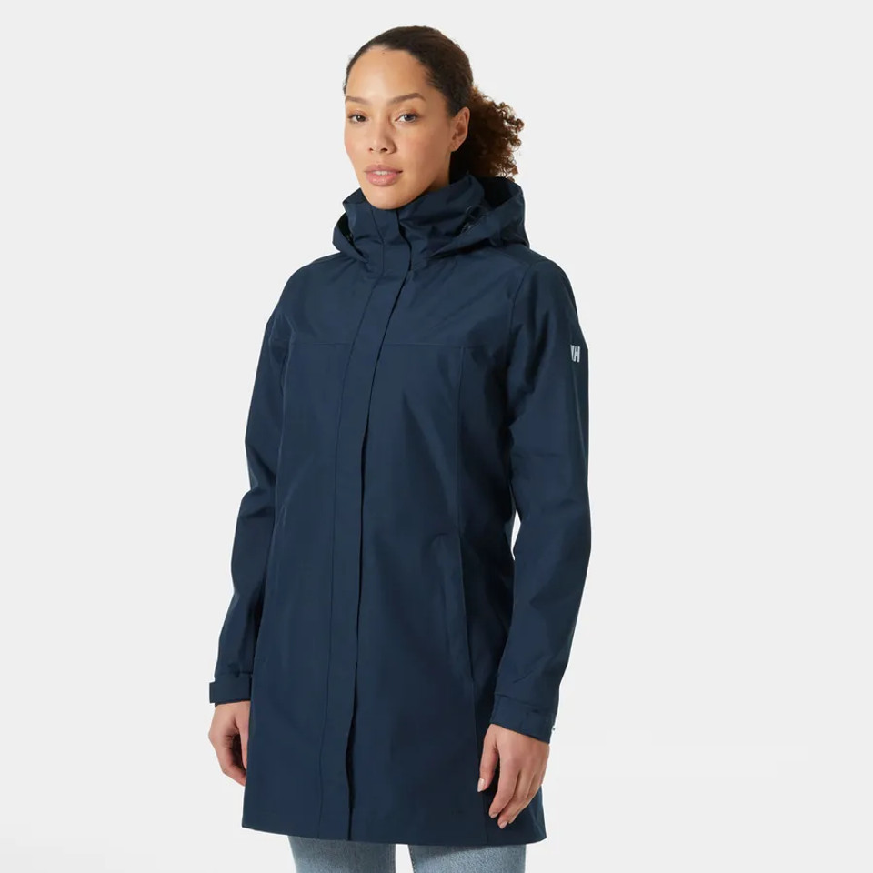 Helly Hansen's Women's Aden Long Raincoat in Navy