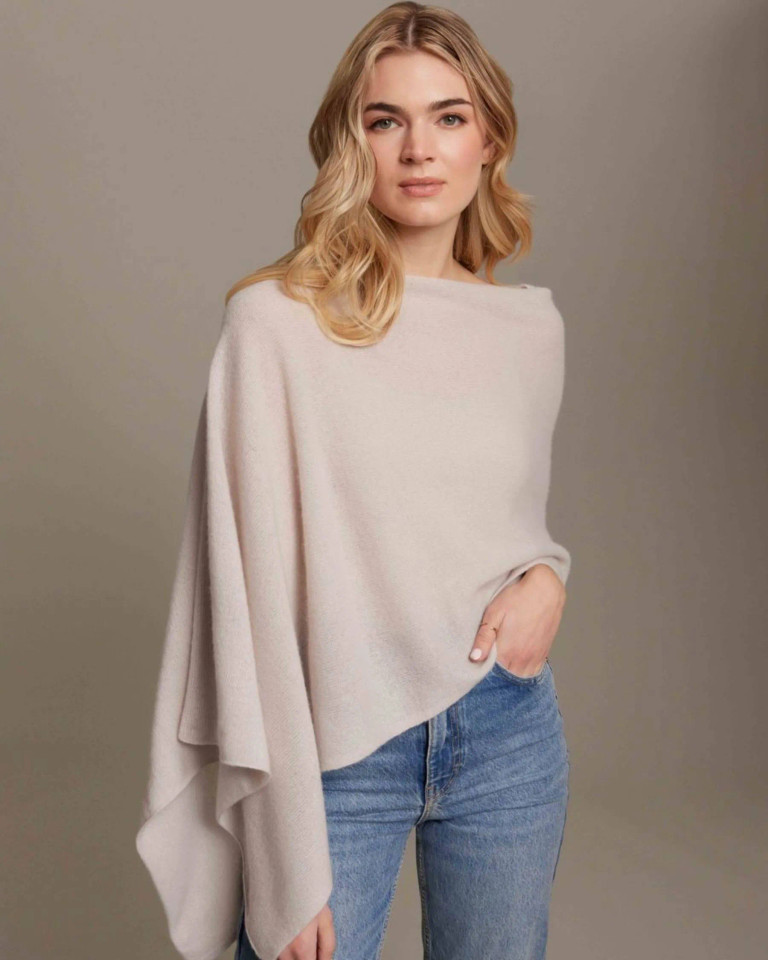 Claudia Nichole Cashmere 4-in-1 Topper in white.