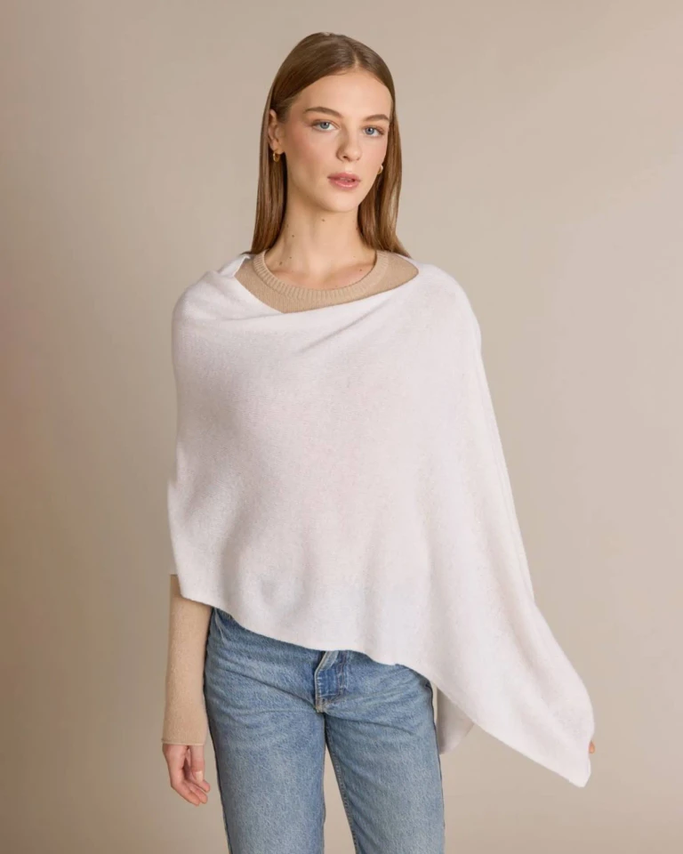 Claudia Nichole Cashmere 4-in-1 Topper in white.