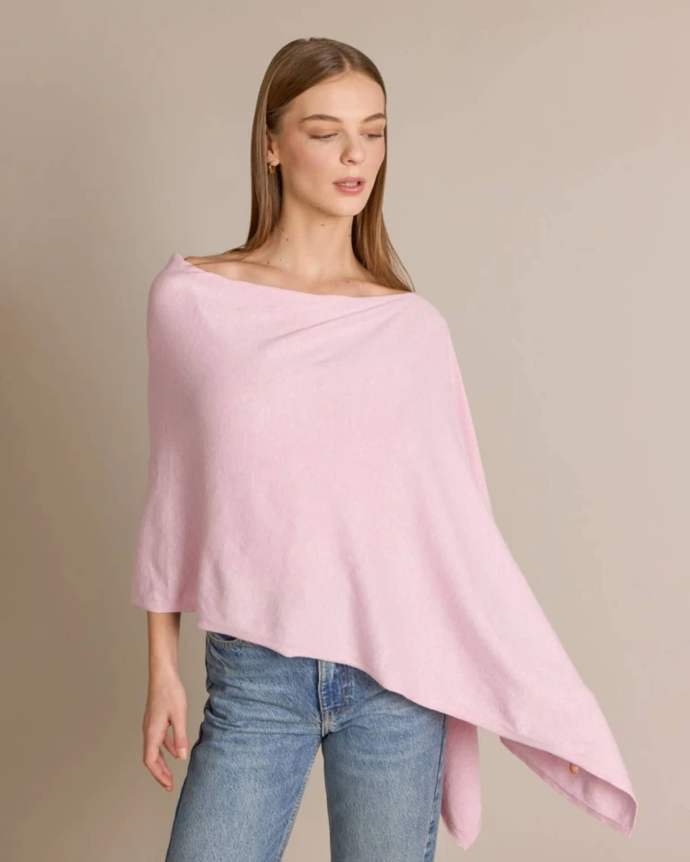 Alashan Cashmere Cotton Cashmere Blend Topper Poncho