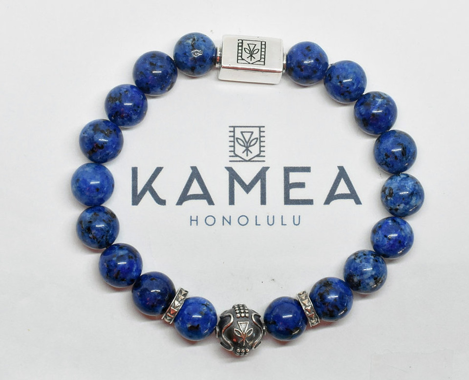 Cool Water Bracelet 10mm Deep Blue Jade