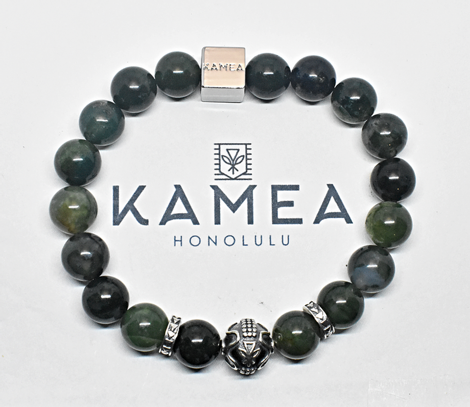Manoa Bracelet 10mm Moss Agate